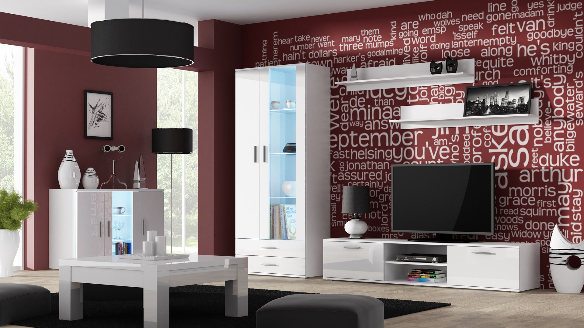 Cama display cabinet SOHO S6 2D2S white/white gloss Cama display cabinet SOHO S6 2D2S white/white gloss