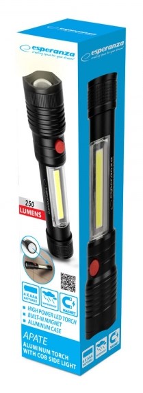 Esperanza Apate Black Hand flashlight LED Esperanza Apate Black Hand flashlight LED