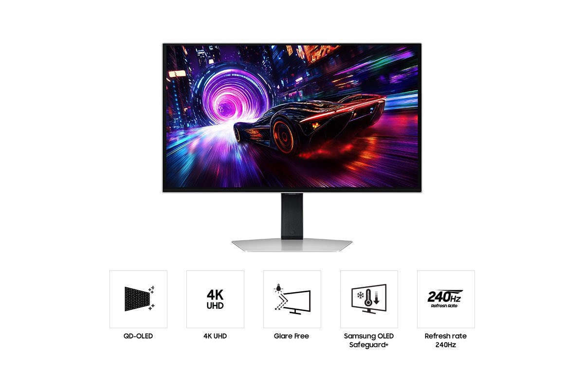 Samsung S32FG810SU computer monitor 81.3 cm (32") 2160 x 3840 pixels 4K Ultra HD OLED Silver Samsung S32FG810SU computer monitor 81.3 cm (32") 2160 x 3840 pixels 4K Ultra HD OLED Silver