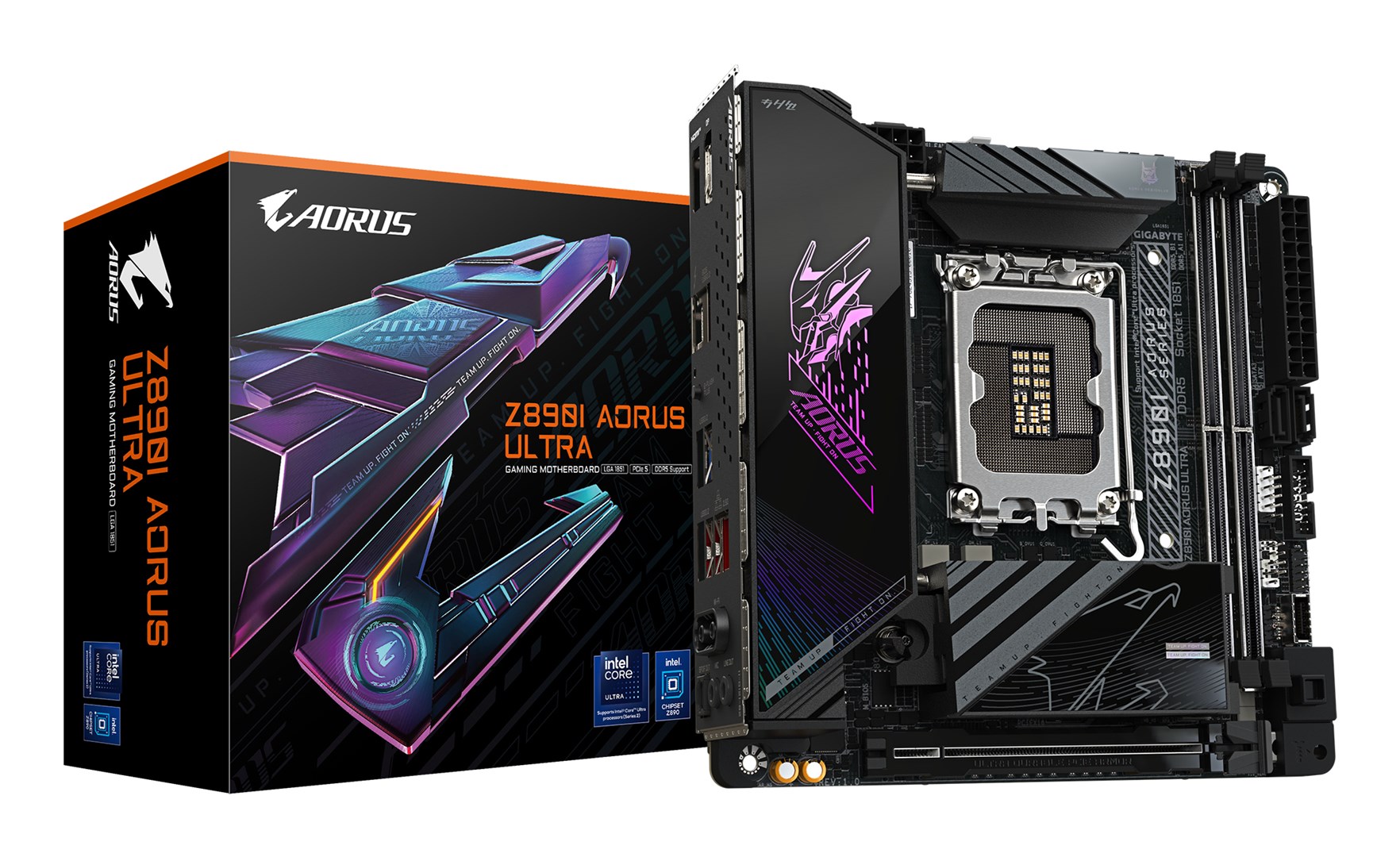 GIGABYTE Z890I AORUS ULTRA Motherboard - Supports Intel Core Ultra (Series 2) CPUs, 8+1+2 phases VRM, up to 8800MHz DDR5 (OC), 1xPCIe 5.0 + 1xPCIe 4.0, Wi-Fi 7, 2.5GbE LAN, Thunderbolt 4 GIGABYTE Z890I AORUS ULTRA Motherboard - Supports Intel Core Ultra (Series 2) CPUs, 8+1+2 phases VRM, up to 8800MHz DDR5 (OC), 1xPCIe 5.0 + 1xPCIe 4.0, Wi-Fi 7, 2.5GbE LAN, Thunderbolt 4