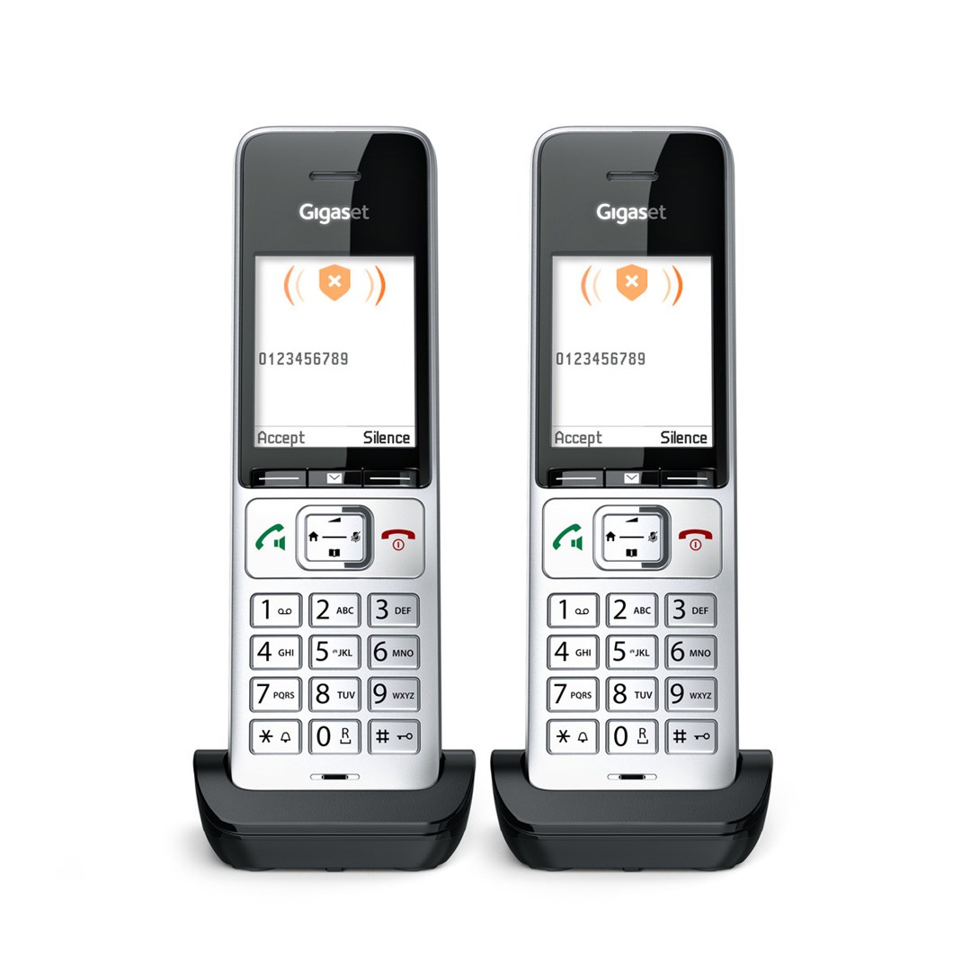 Gigaset COMFORT 500HX duo Analog/DECT telephone Caller ID Black, Silver Gigaset COMFORT 500HX duo Analog/DECT telephone Caller ID Black, Silver
