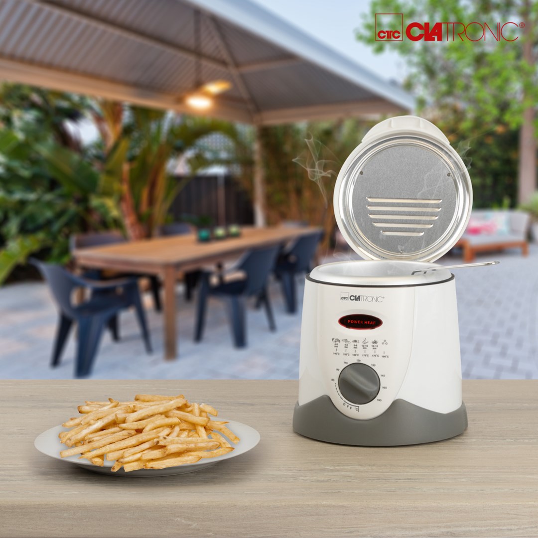 Clatronic FFR 2916 Single 1 L Stand-alone 900 W Deep fryer Grey, White Clatronic FFR 2916 Single 1 L Stand-alone 900 W Deep fryer Grey, White