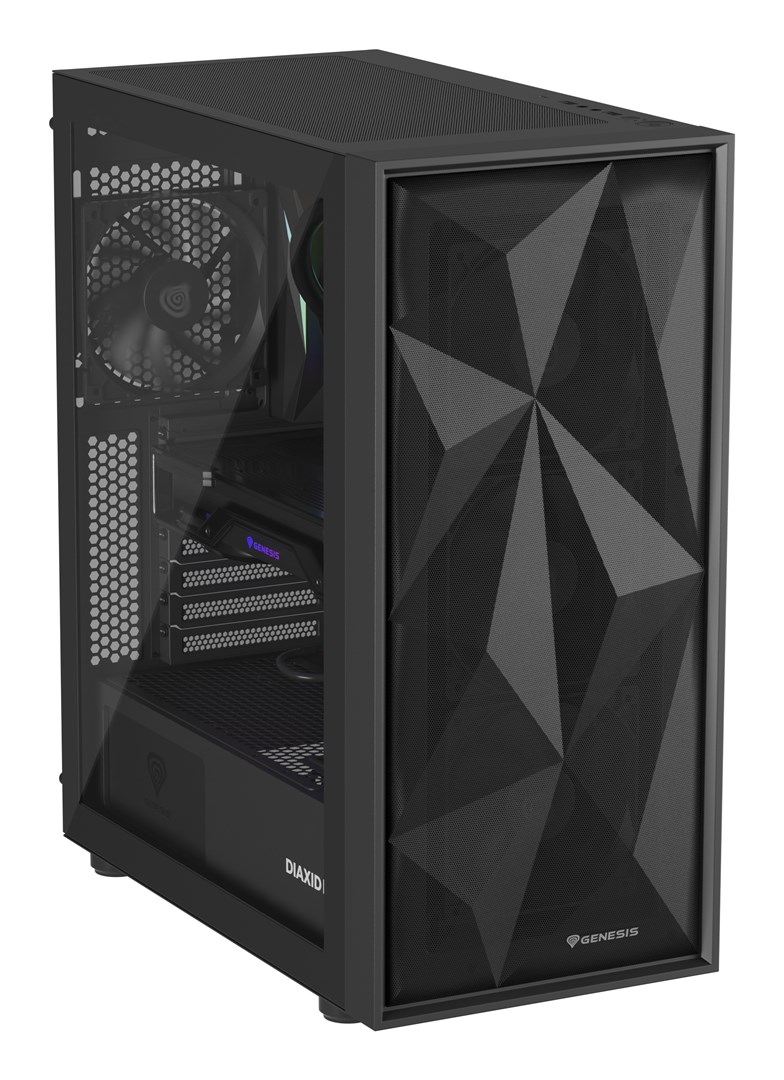 GENESIS DIAXID 605F MIDI TOWER CASE WITH USB-C WINDOW BLACK GENESIS DIAXID 605F MIDI TOWER CASE WITH USB-C WINDOW BLACK