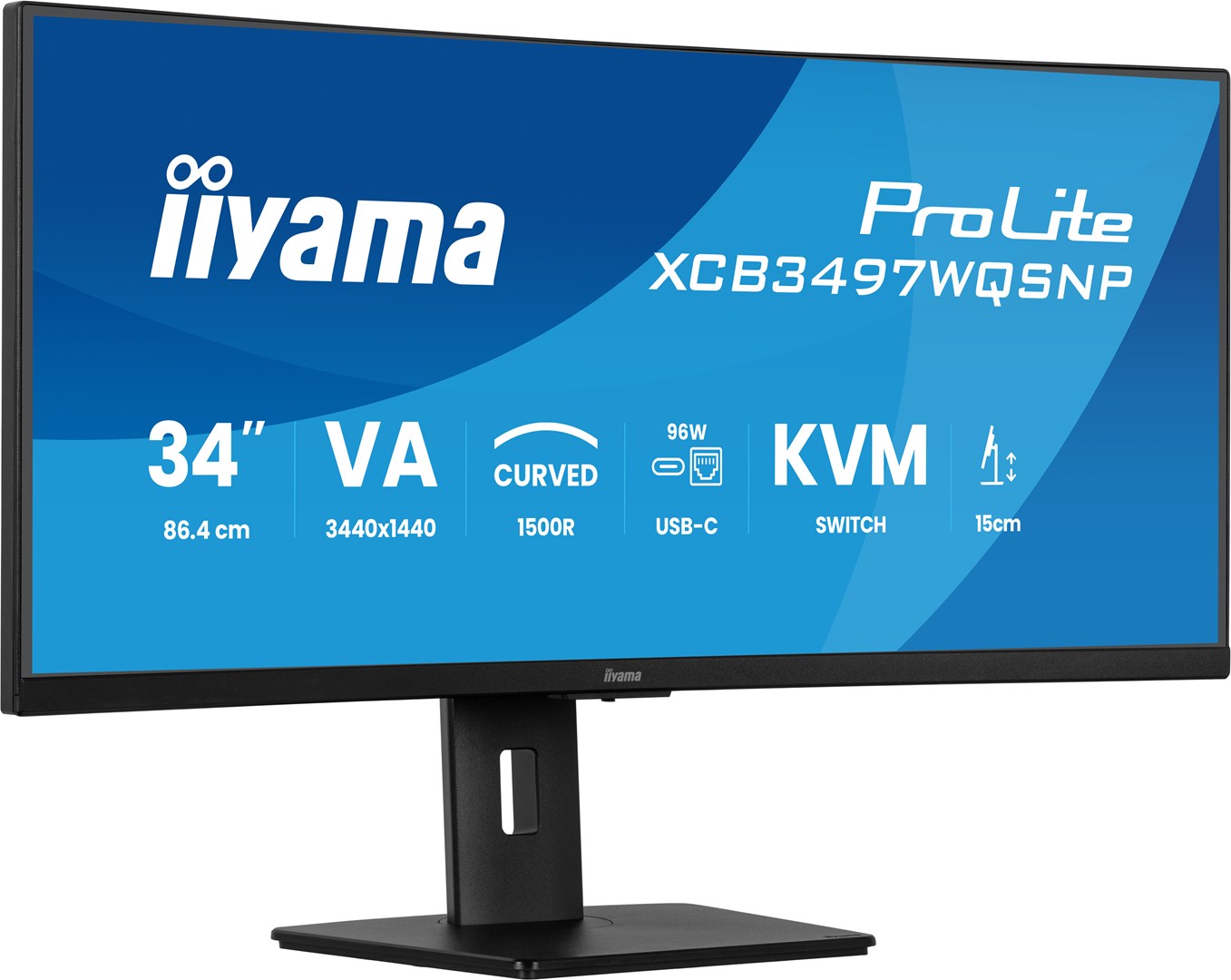 iiyama ProLite 34’’ UWQHD curved monitor with USB-C dock, LAN, KVM switch and 15cm height adjustable stand iiyama ProLite 34’’ UWQHD curved monitor with USB-C dock, LAN, KVM switch and 15cm height adjustable stand