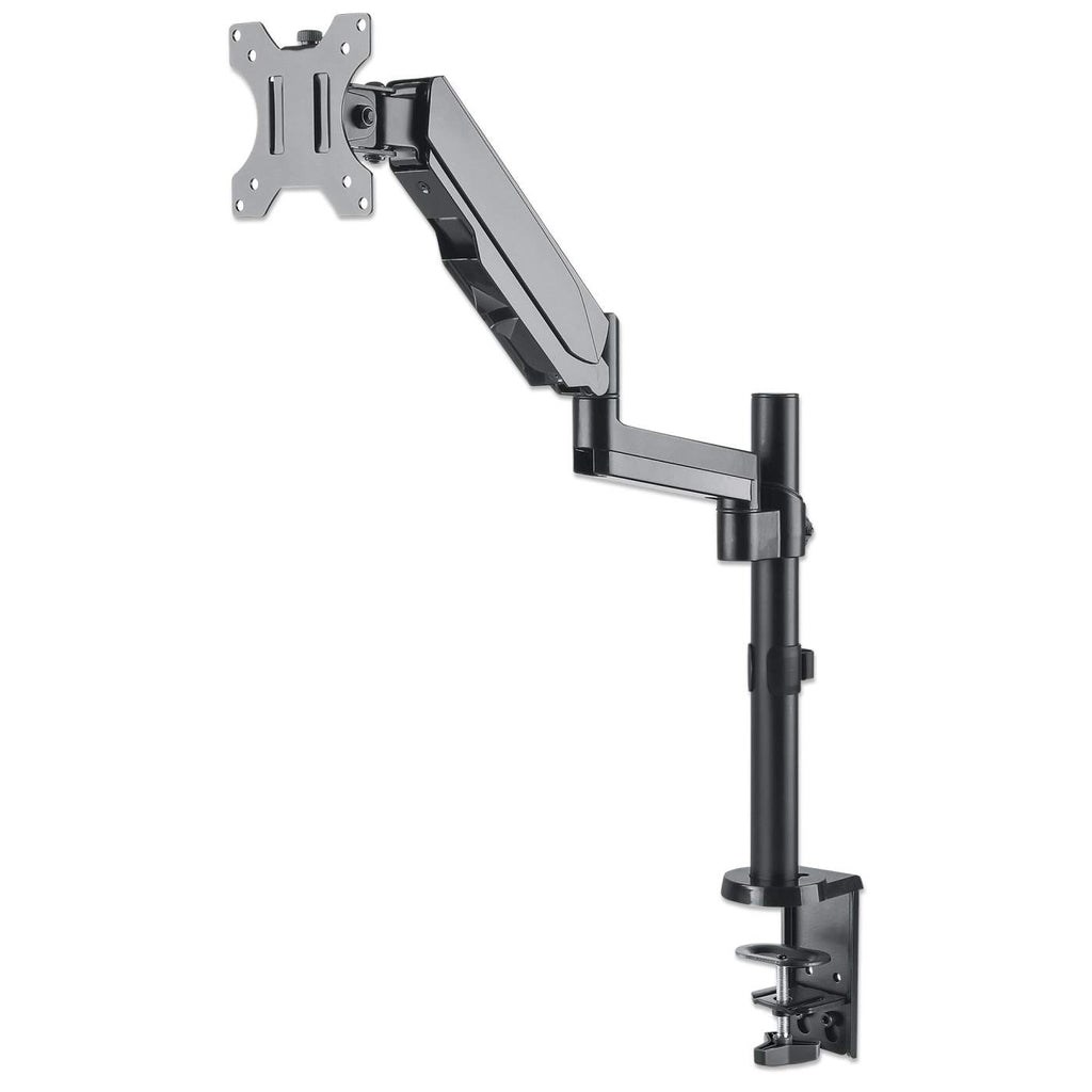 Manhattan TV & Monitor Mount, Desk, Full Motion (Gas Spring), 1 screen, Screen Sizes: 10-27", Black, Clamp or Grommet Assembly,VESA 75x75 to 100x100mm, Max 8kg, Lifetime Warranty Manhattan TV & Monitor Mount, Desk, Full Motion (Gas Spring), 1 screen, Screen Sizes: 10-27", Black, Clamp or Grommet Assembly,VESA 75x75 to 100x100mm, Max 8kg, Lifetime Warranty