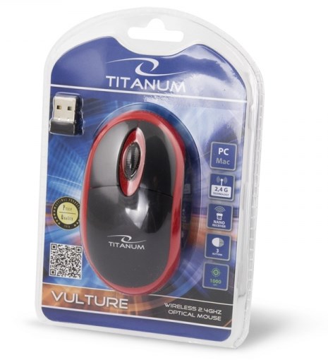 Titanum TM116E Wireless 3D mouse 2.4GHZ Black / Red Titanum TM116E Wireless 3D mouse 2.4GHZ Black / Red