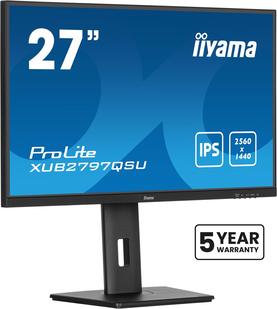 iiyama ProLite 27” QHD IPS technology panel with USB hub and 100Hz refresh rate and 150mm height adjustable stand iiyama ProLite 27” QHD IPS technology panel with USB hub and 100Hz refresh rate and 150mm height adjustable stand