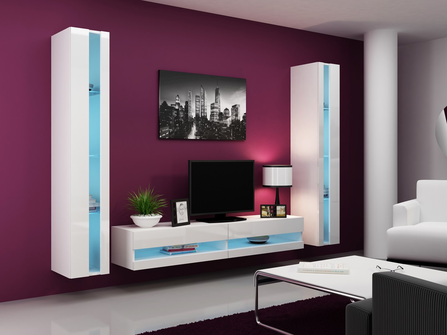 Cama Shelf unit VIGO NEW 180/40/30 white/white gloss Cama Shelf unit VIGO NEW 180/40/30 white/white gloss