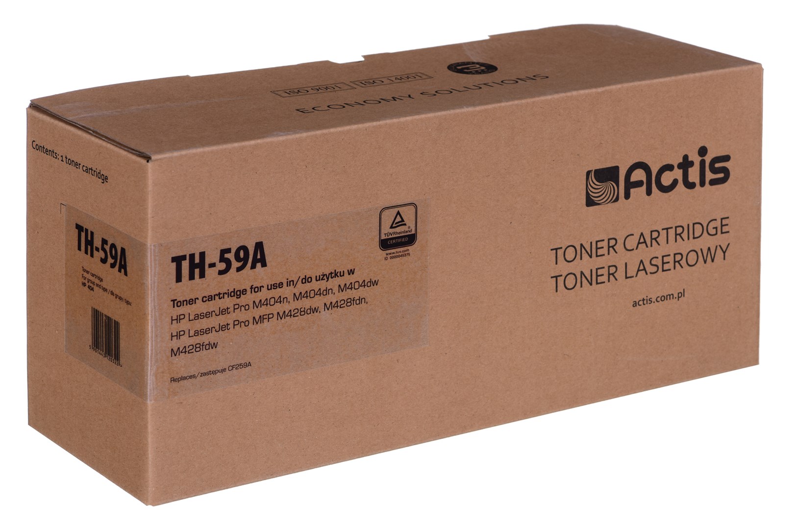 Actis TH-59A Toner (replacement for HP CF259A; Supreme; 3000 pages; black) with a toner level monitoring chip. We recommend disabling printer software updates. Actis TH-59A Toner (replacement for HP CF259A; Supreme; 3000 pages; black) with a toner level monitoring chip. We recommend disabling printer software updates.