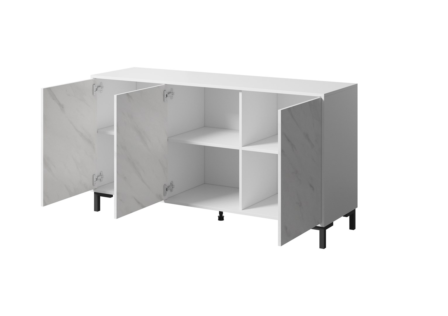 MARMO 3D chest of drawers 150x45x80.5 cm white matt/marble white MARMO 3D chest of drawers 150x45x80.5 cm white matt/marble white