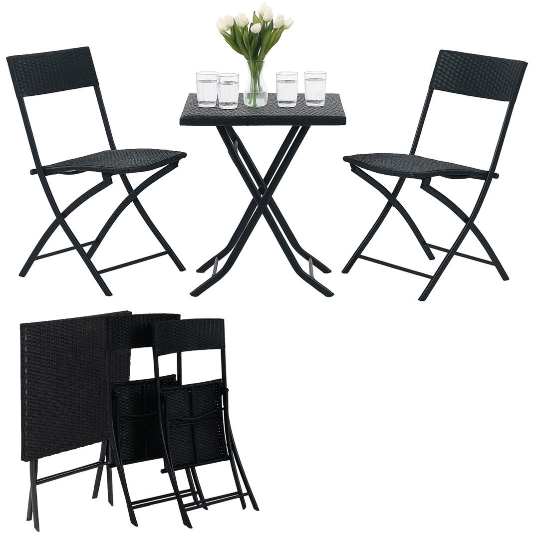 Extralink Small Black Forest Garden Furniture Set, Two Chairs + Black Table outdoor furniture set Extralink Small Black Forest Garden Furniture Set, Two Chairs + Black Table outdoor furniture set