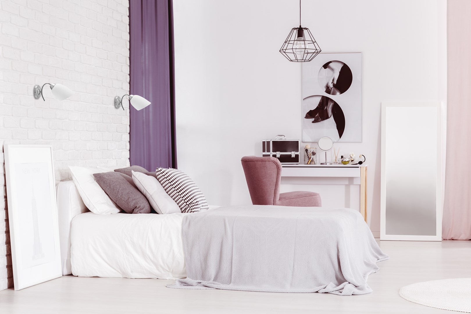 Classic single wall lamp Activejet NIKITA nickel E27 for the living room Classic single wall lamp Activejet NIKITA nickel E27 for the living room