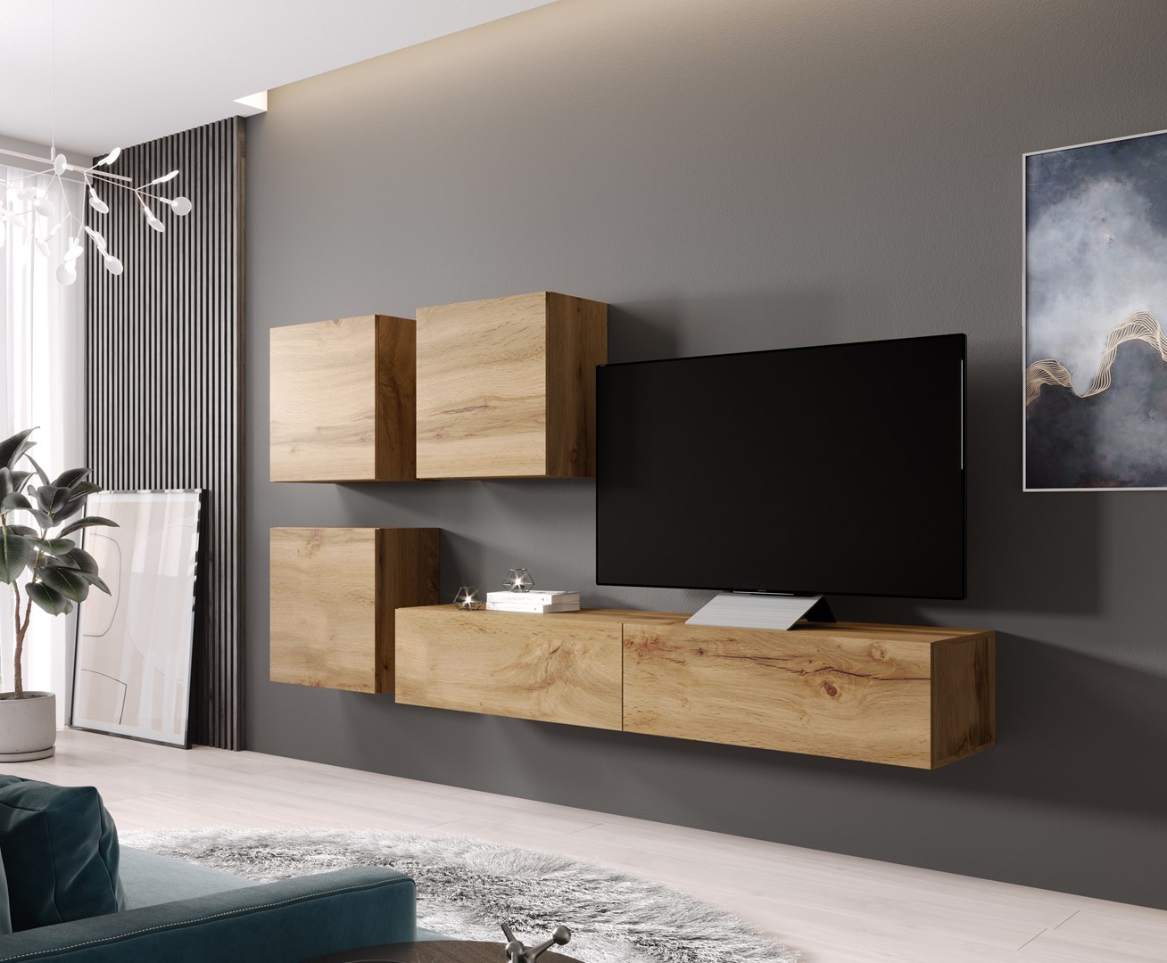 Cama Living room cabinet set VIGO 23 wotan oak/wotan oak gloss Cama Living room cabinet set VIGO 23 wotan oak/wotan oak gloss