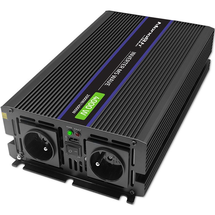 Qoltec Przetwornica napięcia Monolith 4000 MS Wave | 12V na 230V | 2000/4000W | USB Qoltec Przetwornica napięcia Monolith 4000 MS Wave | 12V na 230V | 2000/4000W | USB