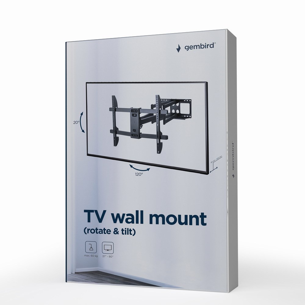 Gembird WM-80ST-02 Full-motion TV wall mount, 37" - 80'' (60 kg) Gembird WM-80ST-02 Full-motion TV wall mount, 37" - 80'' (60 kg)
