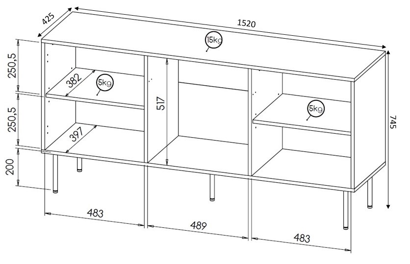 HOLE chest 152x42.5x74.5 cm matte black HOLE chest 152x42.5x74.5 cm matte black