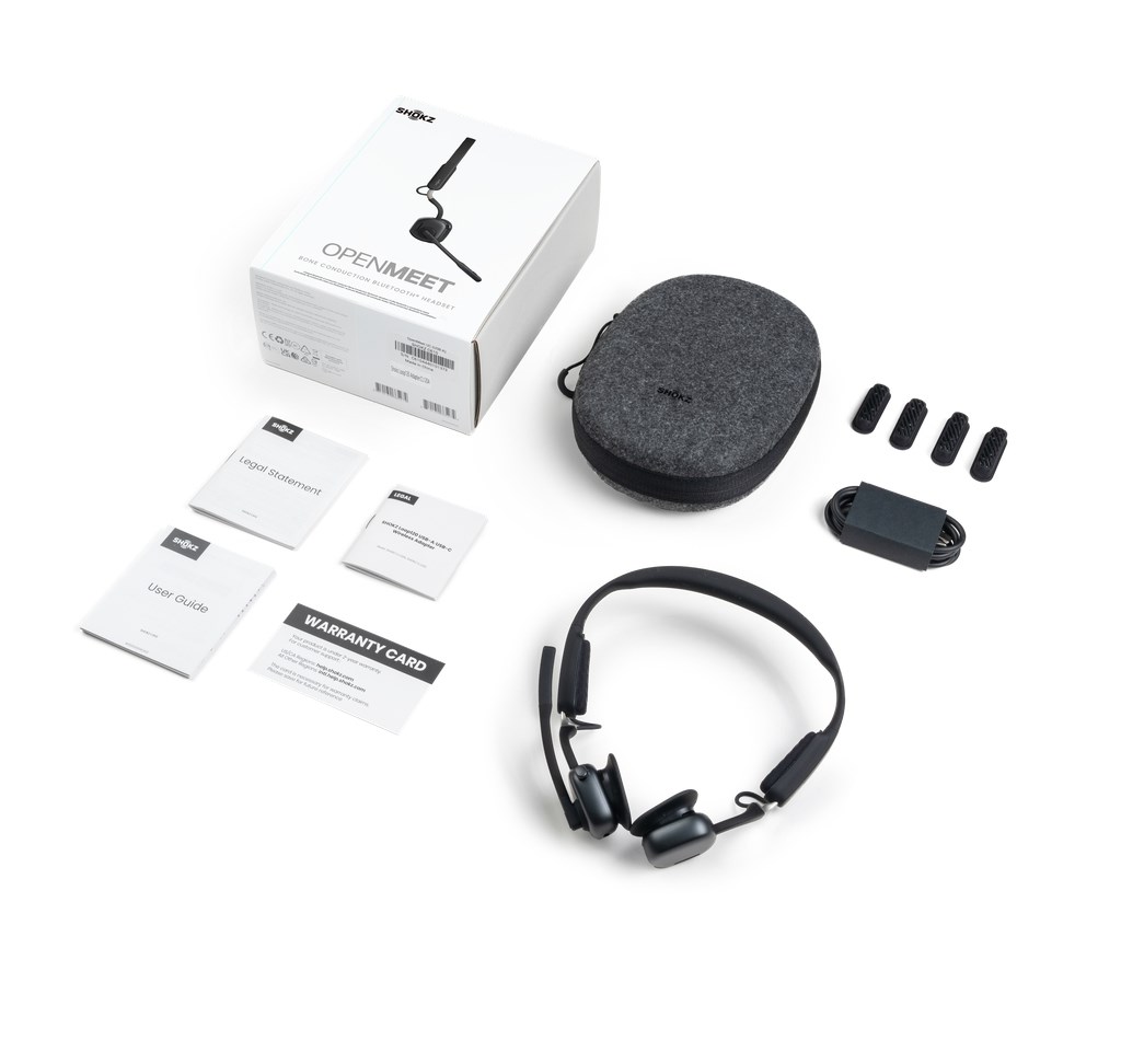 SHOKZ OpenMeet Wireless Bluetooth Bone Conduction Videoconferencing Headset SHOKZ OpenMeet Wireless Bluetooth Bone Conduction Videoconferencing Headset