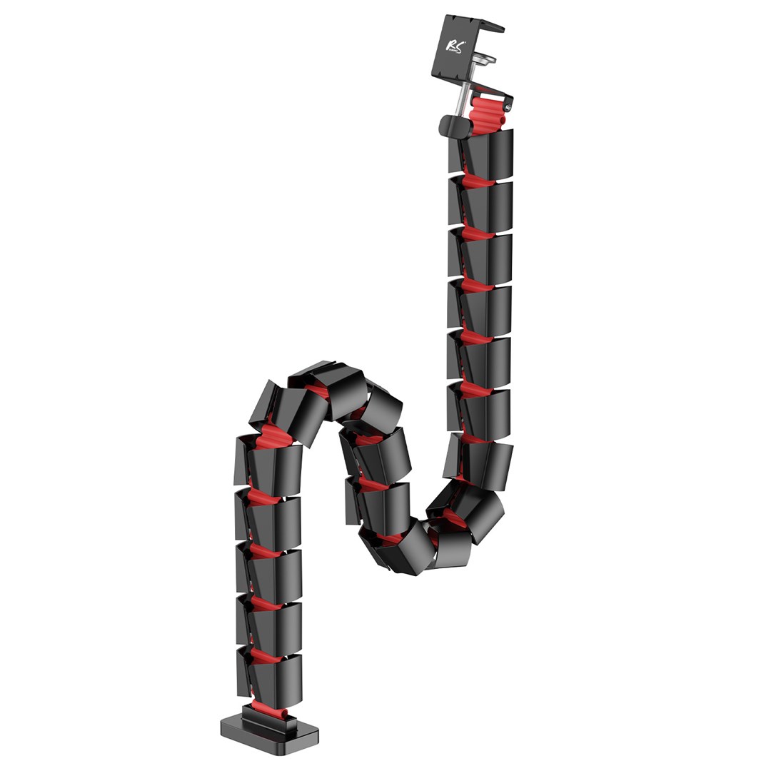 Nano RS desk cable organizer / cable grille, 1345mm, black and red, RS125 Nano RS desk cable organizer / cable grille, 1345mm, black and red, RS125