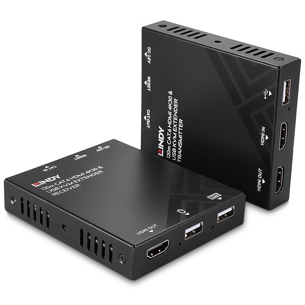 Lindy 120m Cat.6 HDMI and USB KVM Extender Lindy 120m Cat.6 HDMI and USB KVM Extender