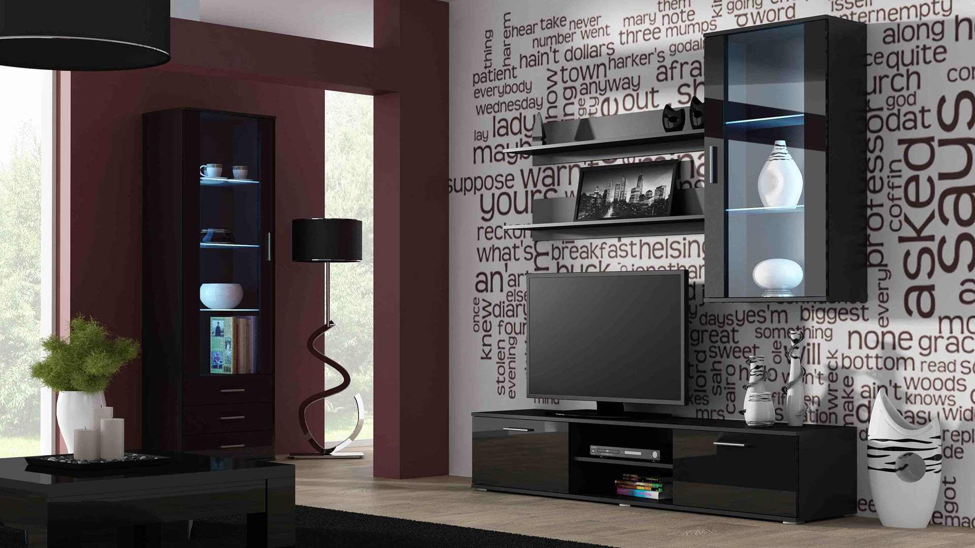 Cama TV stand SOHO 180 black/black gloss Cama TV stand SOHO 180 black/black gloss