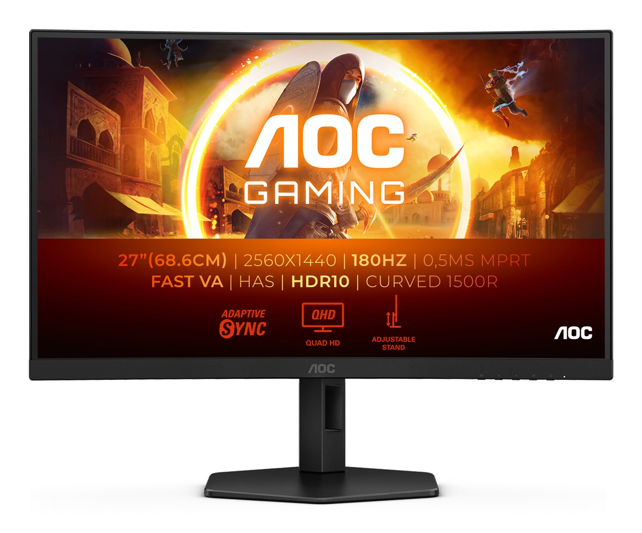 AOC G4 CQ27G4X computer monitor 68.6 cm (27") 2560 x 1440 pixels Quad HD LCD Black AOC G4 CQ27G4X computer monitor 68.6 cm (27") 2560 x 1440 pixels Quad HD LCD Black