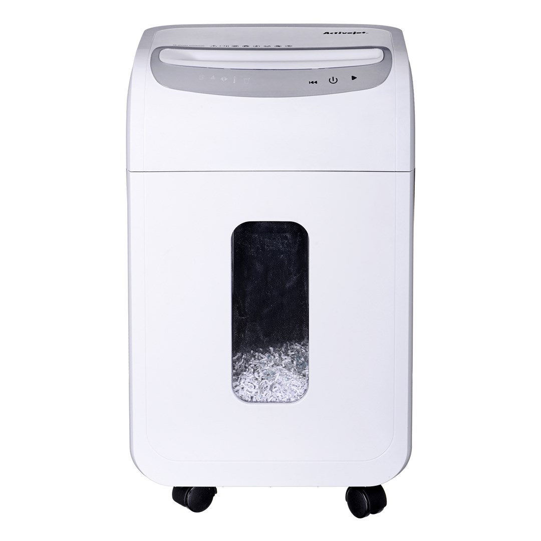 Shredder Activejet ASH-1602M, P-5, 28 l, 2x14 mm shreds, white Shredder Activejet ASH-1602M, P-5, 28 l, 2x14 mm shreds, white