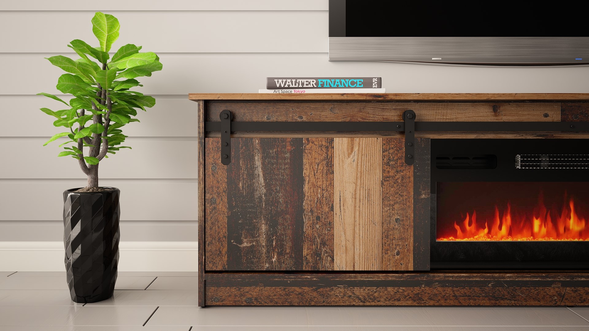 RTV GRANERO + fireplace cabinet 200x56.7x35 old wood RTV GRANERO + fireplace cabinet 200x56.7x35 old wood