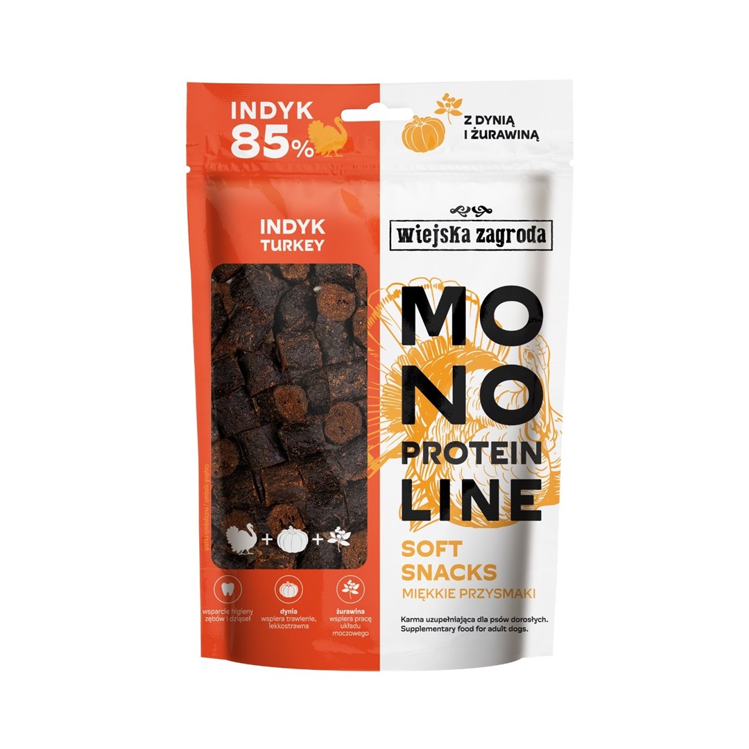 WIEJSKA ZAGRODA Monoprotein Line Soft Snacks Turkey - dog treat - 115g WIEJSKA ZAGRODA Monoprotein Line Soft Snacks Turkey - dog treat - 115g