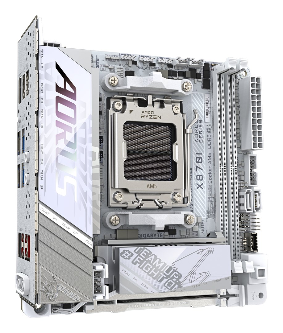 GIGABYTE X870I AORUS PRO ICE Motherboard - Supports AMD Ryzen 9000 Series CPUs, 8+2+1 phases VRM, up to 8400MHz DDR5 (OC), 1xPCIe 5.0 M.2 + 1xPCIe 4.0 M.2, WI-FI 7, 2,5GbE LAN, USB 4 GIGABYTE X870I AORUS PRO ICE Motherboard - Supports AMD Ryzen 9000 Series CPUs, 8+2+1 phases VRM, up to 8400MHz DDR5 (OC), 1xPCIe 5.0 M.2 + 1xPCIe 4.0 M.2, WI-FI 7, 2,5GbE LAN, USB 4