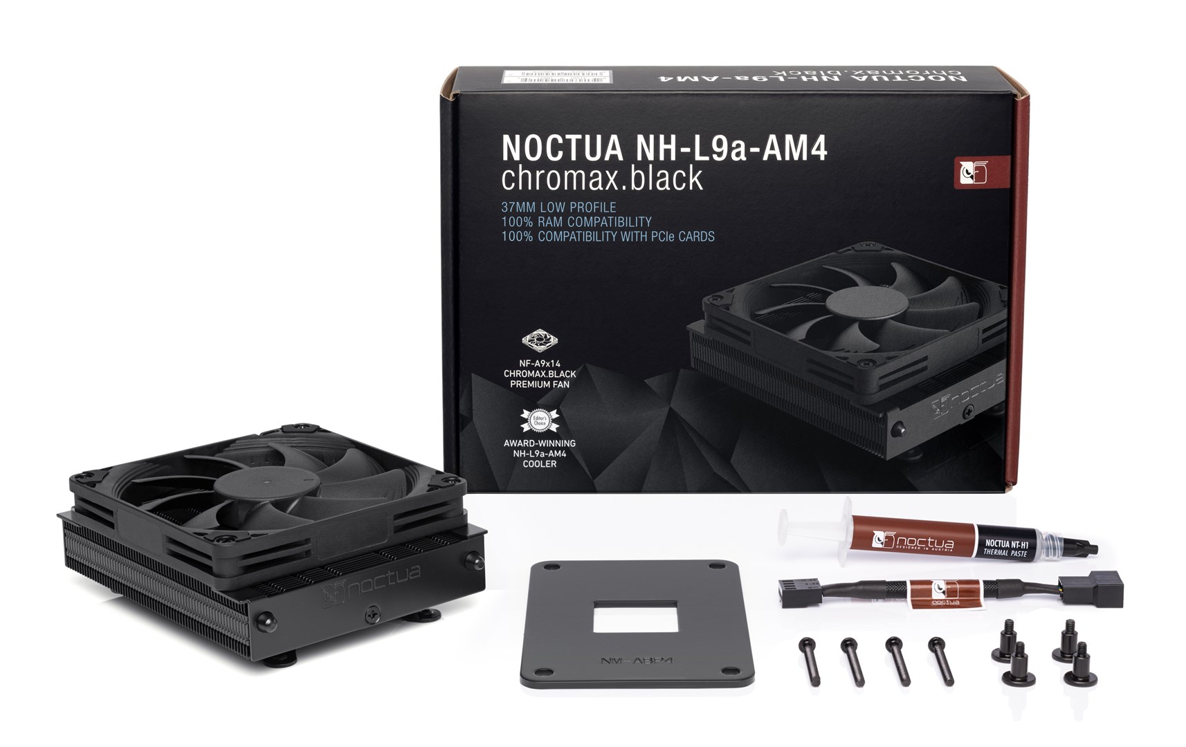 Noctua NH-L9a-AM4 chromax.black Processor Cooler 9.2 cm Noctua NH-L9a-AM4 chromax.black Processor Cooler 9.2 cm