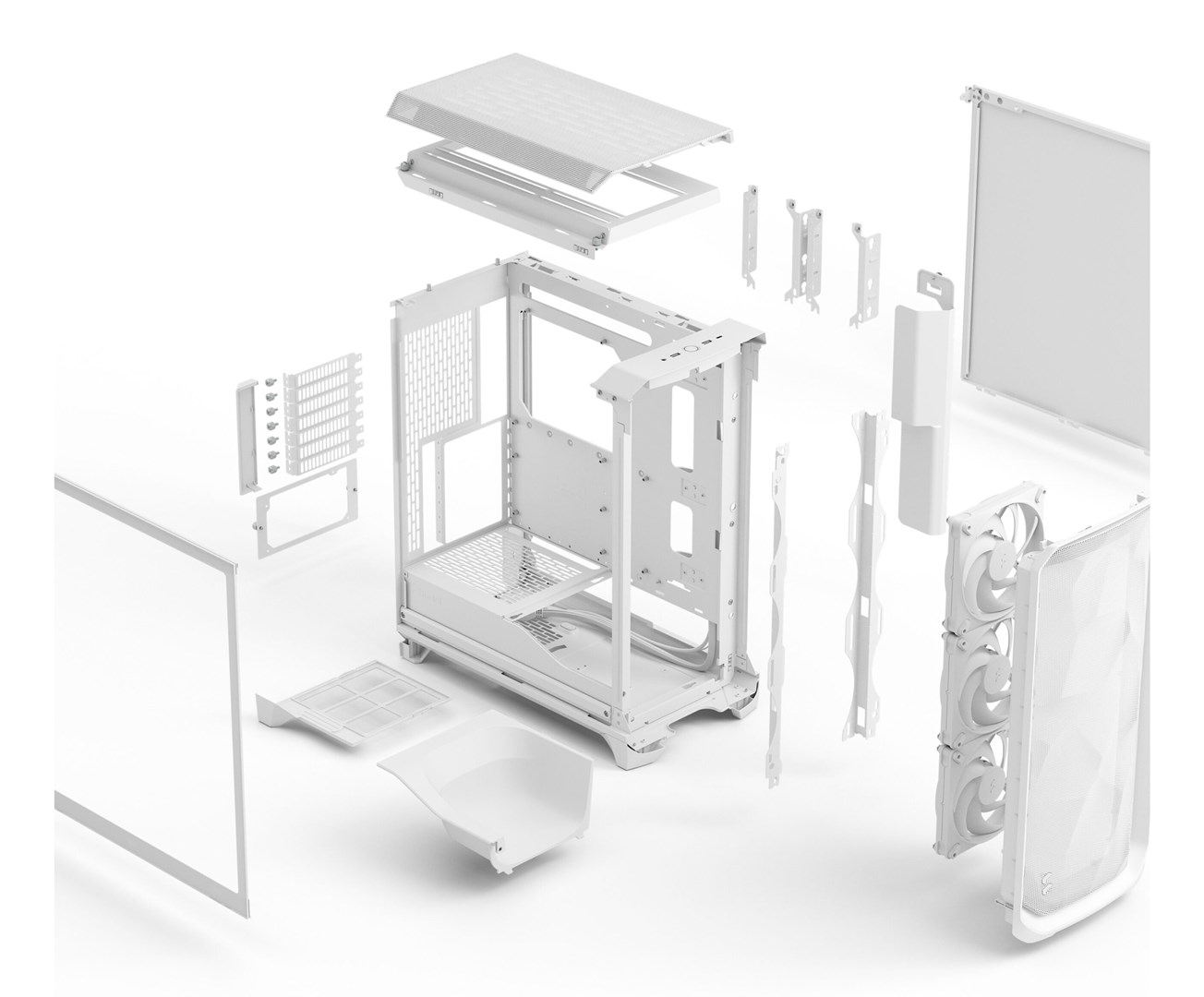 Case Fractal Design Meshify 3 White TG Clear Tint - ATX Case Fractal Design Meshify 3 White TG Clear Tint - ATX