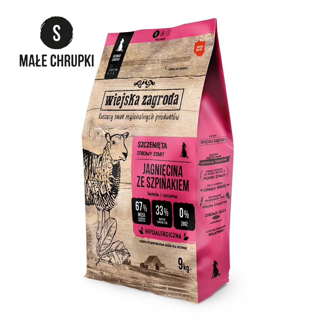 Rural Farm Lamb with spinach S - dry food for puppies - 9kg Rural Farm Lamb with spinach S - dry food for puppies - 9kg