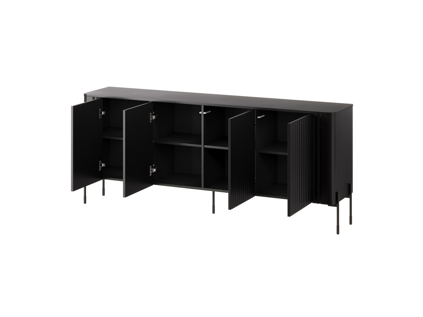 Cama VERA chest of drawers 190x40x80 black matt Cama VERA chest of drawers 190x40x80 black matt