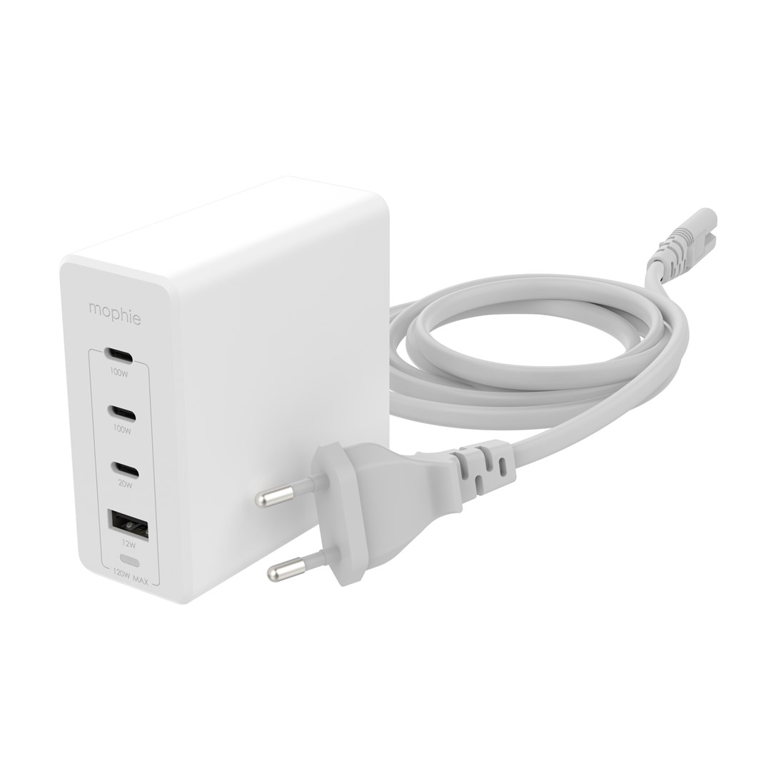 mophie Accessories-Wall Adapter-USB-C-PD-HUB-120W-GAN-White-EU(3xUSBC + 1xUSBA) mophie Accessories-Wall Adapter-USB-C-PD-HUB-120W-GAN-White-EU(3xUSBC + 1xUSBA)