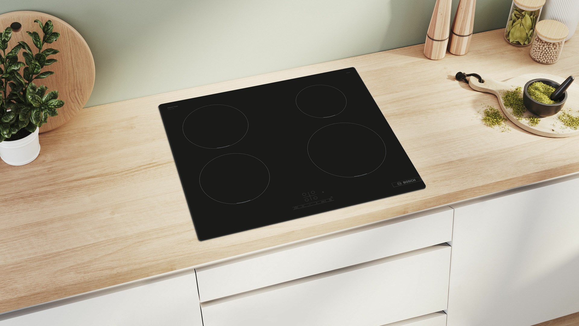 Bosch Serie 4 PUE611BB5E hob Black Built-in 60 cm Zone induction hob 4 zone(s) Bosch Serie 4 PUE611BB5E hob Black Built-in 60 cm Zone induction hob 4 zone(s)