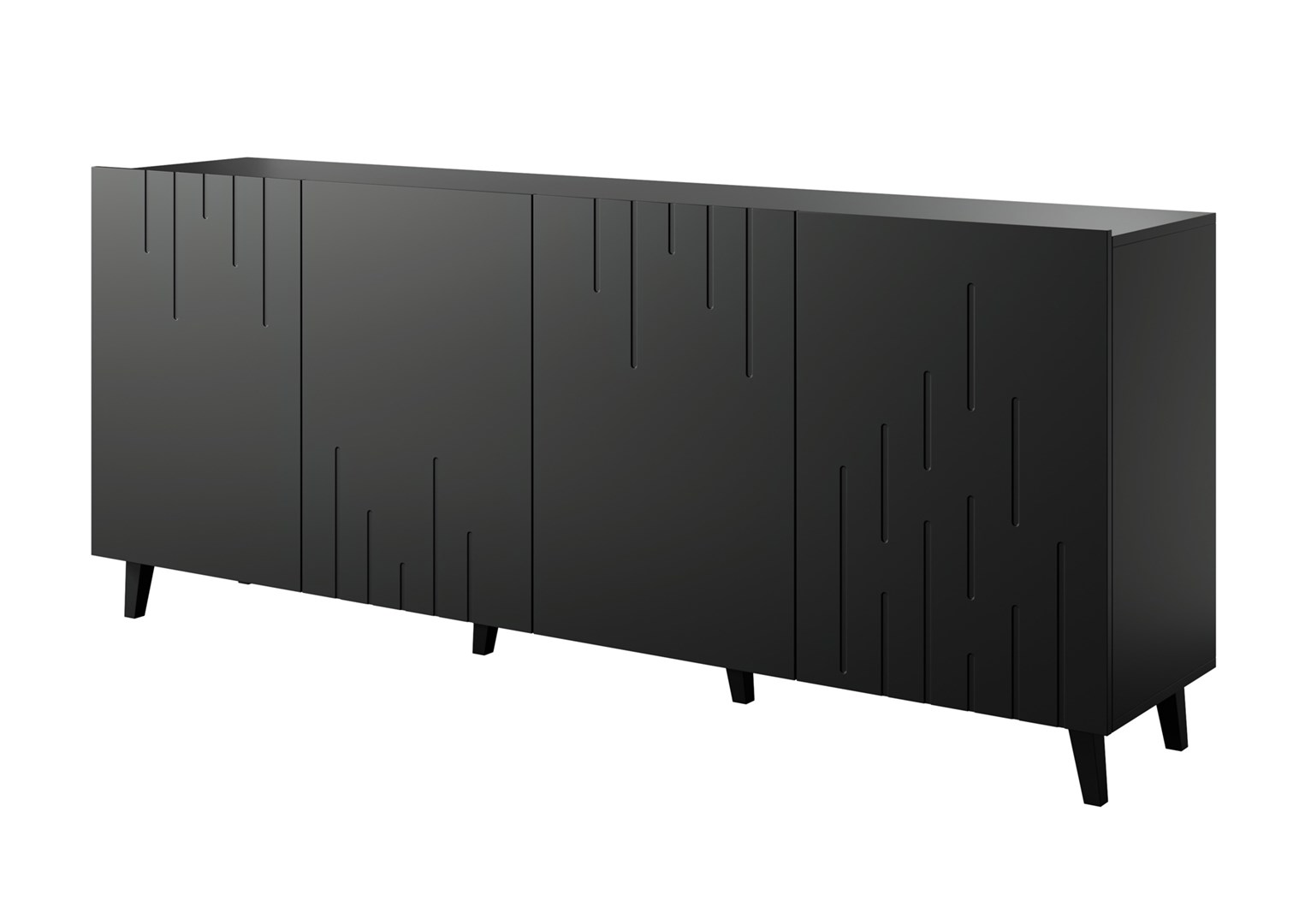 BARI chest of drawers 200x42x82 black matt BARI chest of drawers 200x42x82 black matt