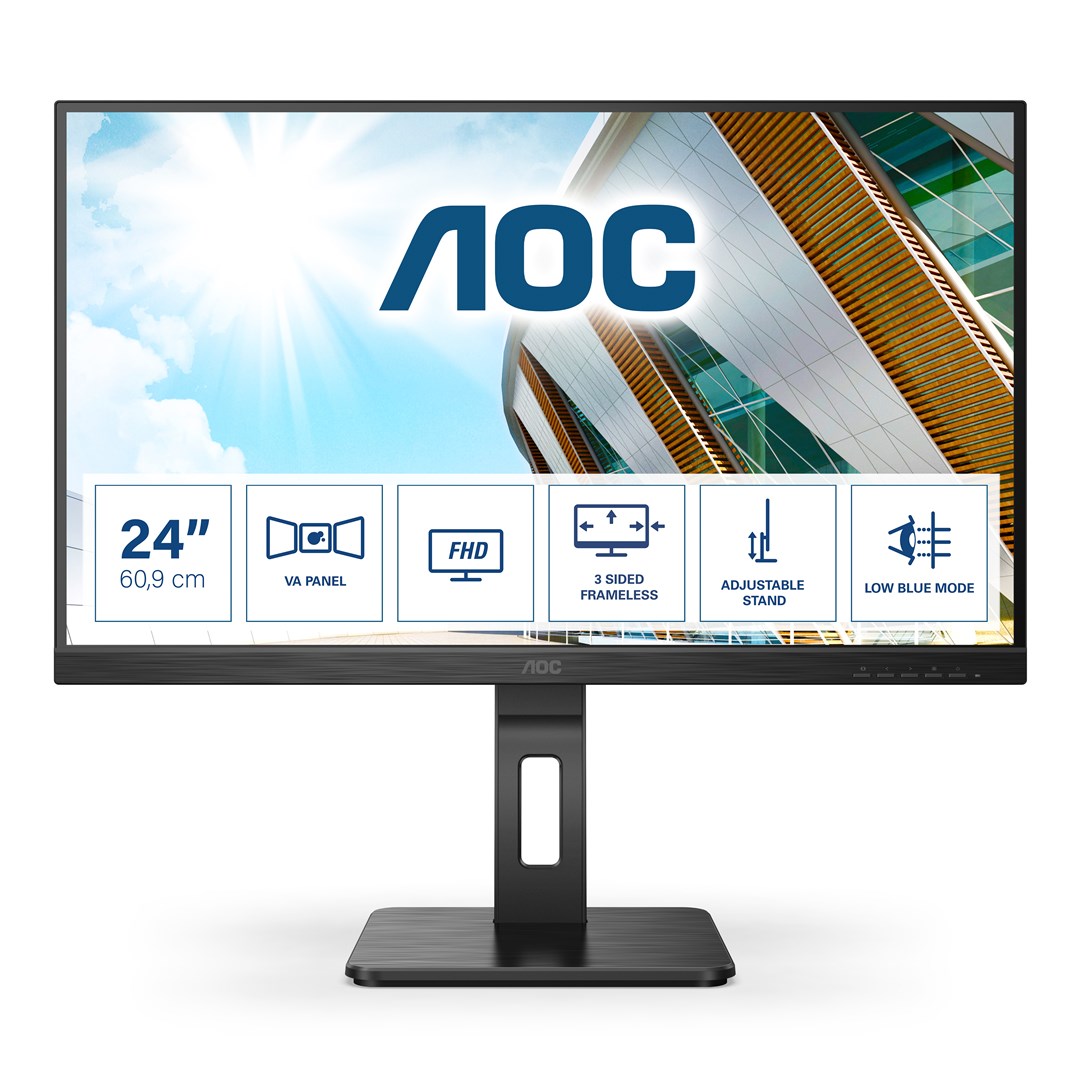 AOC P2 24P2QM LED display 60.5 cm (23.8") 1920 x 1080 pixels Full HD Black AOC P2 24P2QM LED display 60.5 cm (23.8") 1920 x 1080 pixels Full HD Black