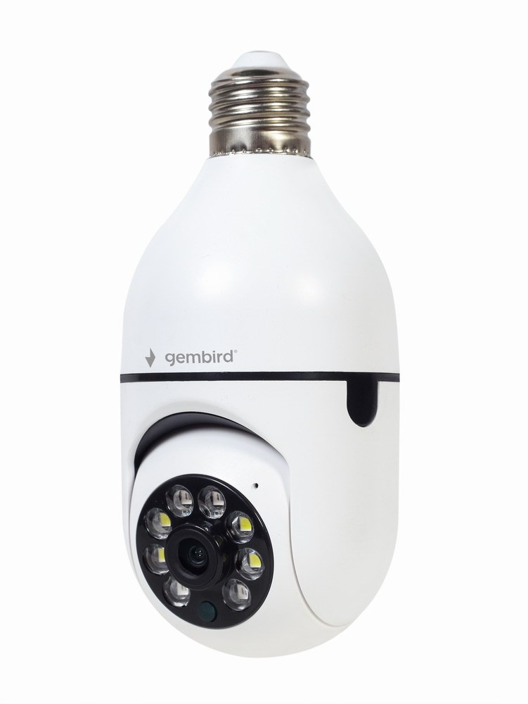 Gembird Slimme wifi camera 1080p draaibaar E27 Draaifitting kan in een lamp aansluiting. Gembird Slimme wifi camera 1080p draaibaar E27 Draaifitting kan in een lamp aansluiting.