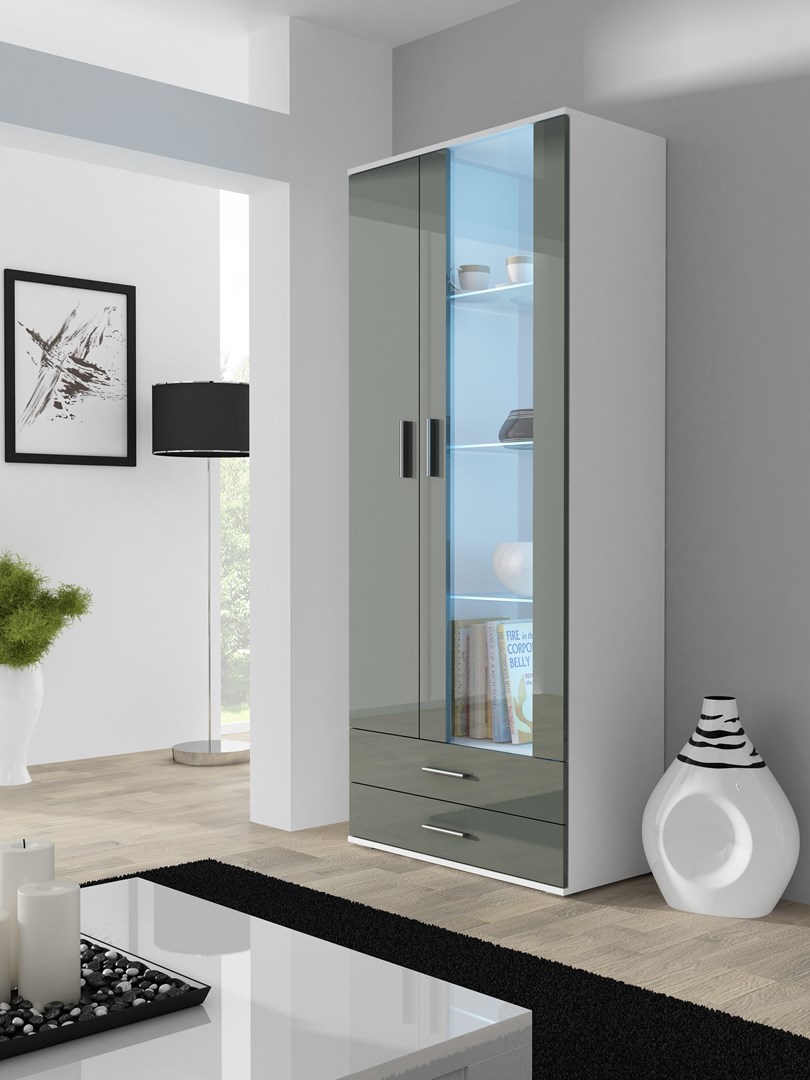 SOHO 8 set (RTV180 cabinet + S6 + shelves) White / Gloss grey SOHO 8 set (RTV180 cabinet + S6 + shelves) White / Gloss grey