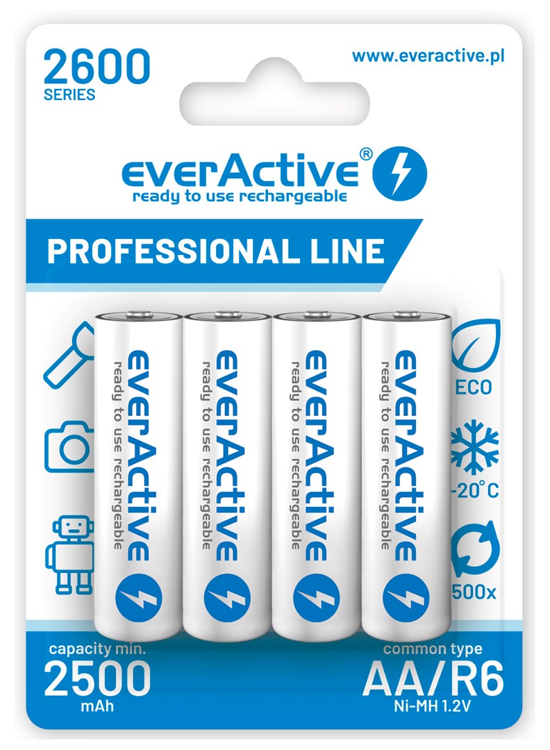Rechargeable batteries everActive Ni-MH R6 AA 2600 mAh Professional Line Rechargeable batteries everActive Ni-MH R6 AA 2600 mAh Professional Line