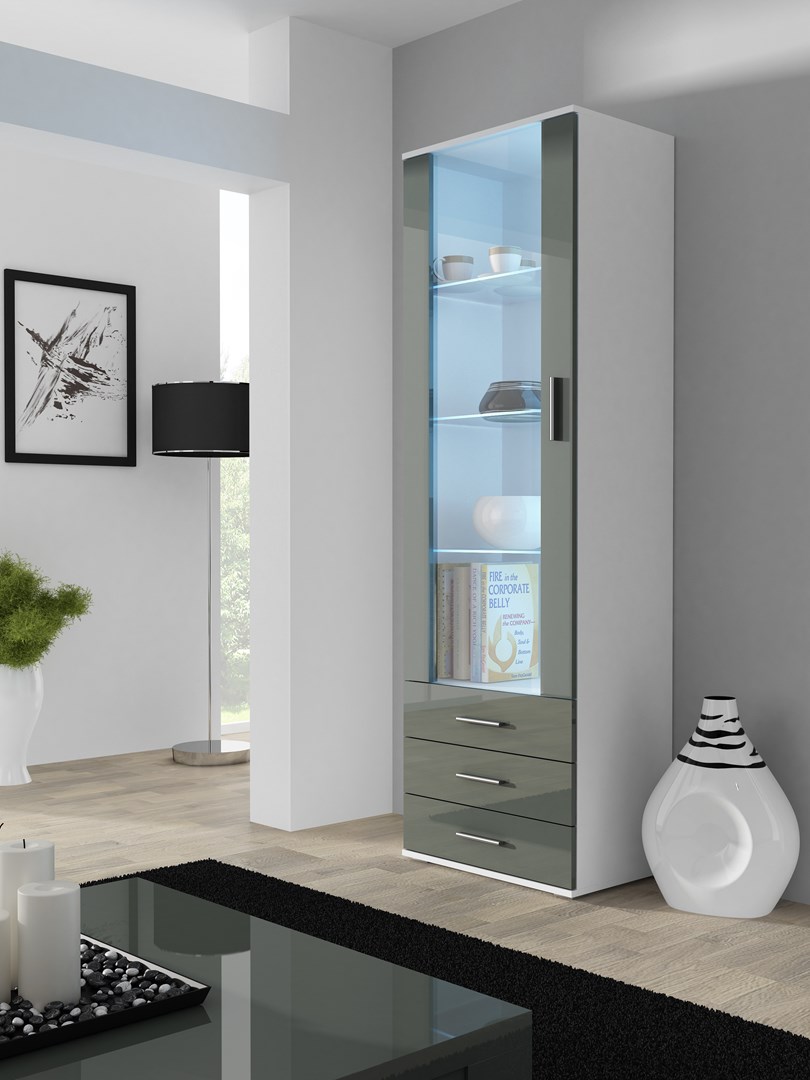 Cama display cabinet SOHO S1 white/grey gloss Cama display cabinet SOHO S1 white/grey gloss