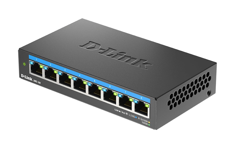 D-Link 8-Port 2.5G Multi-Gigabit Desktop Switch D-Link 8-Port 2.5G Multi-Gigabit Desktop Switch