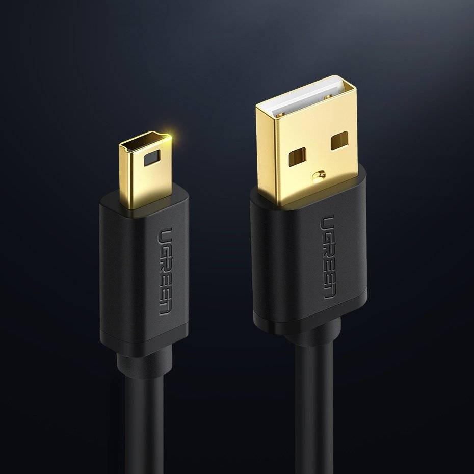 Ugreen USB cable - mini USB US132 1m (black) Ugreen USB cable - mini USB US132 1m (black)