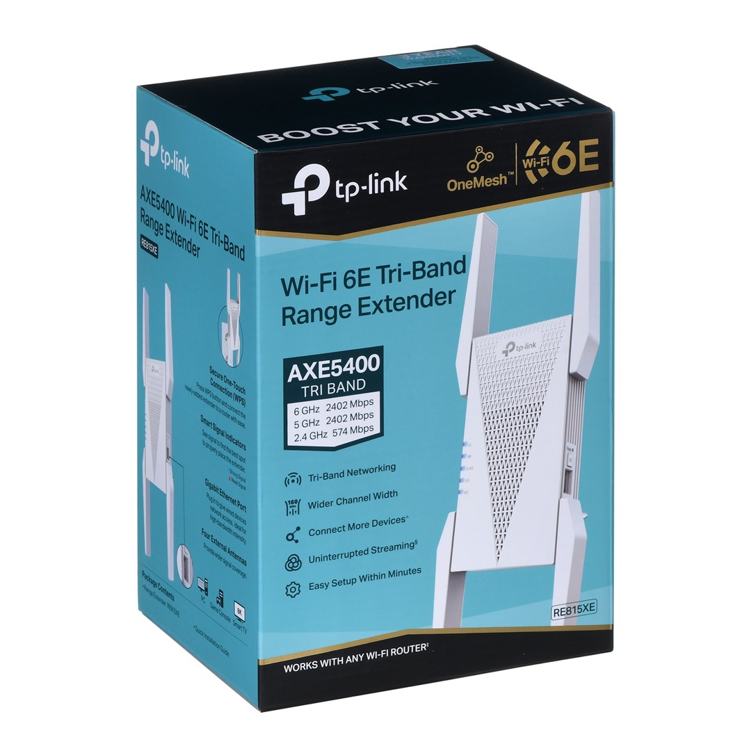 Wi-Fi range extender 6 TP-Link RE815XE tri-band (2.4 GHz / 5 GHz / 6 GHz) external Wi-Fi range extender 6 TP-Link RE815XE tri-band (2.4 GHz / 5 GHz / 6 GHz) external