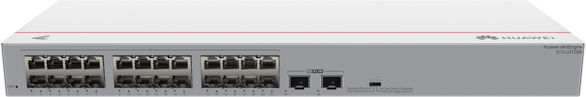 HUAWEI eKit S110 Series S110-24T2SR Unmanaged L2 Gigabit Ethernet (10/100/1000) 1U Grey HUAWEI eKit S110 Series S110-24T2SR Unmanaged L2 Gigabit Ethernet (10/100/1000) 1U Grey