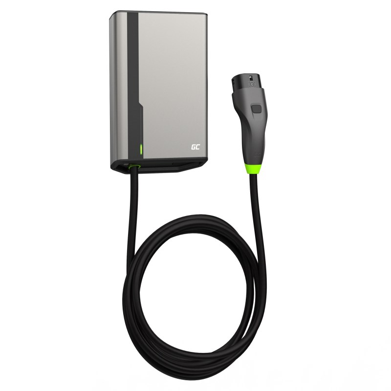 Green Cell GC EVGC021B2275 - Wallbox, 3,6 - 22 KW, 7,5 m, NFC Grey Aluminium Wall Built-in display LED Green Cell GC EVGC021B2275 - Wallbox, 3,6 - 22 KW, 7,5 m, NFC Grey Aluminium Wall Built-in display LED