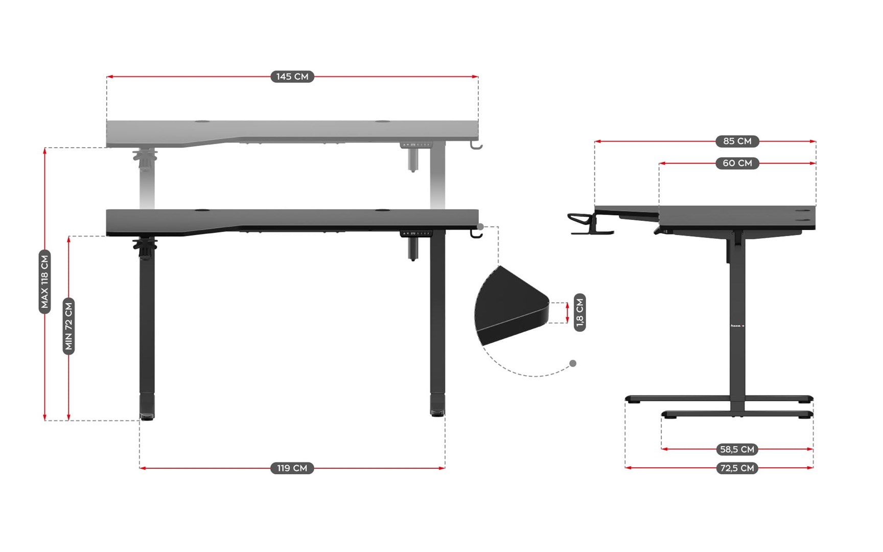 Electric desk - Huzaro Hero 9.1 Electric desk - Huzaro Hero 9.1