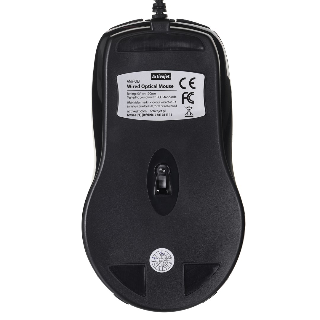 Activejet AMY-083 Mouse wired USB (optical; 1000 DPI; black) Activejet AMY-083 Mouse wired USB (optical; 1000 DPI; black)