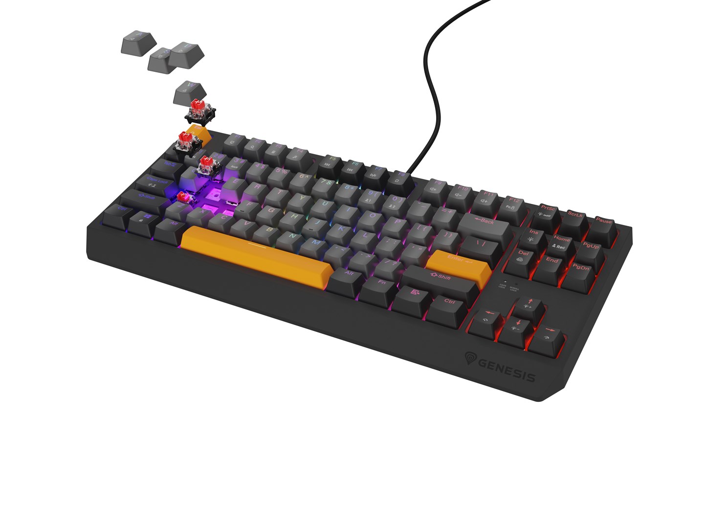 GENESIS Thor 230 TKL keyboard Gaming USB QWERTY Black, Grey, Orange GENESIS Thor 230 TKL keyboard Gaming USB QWERTY Black, Grey, Orange