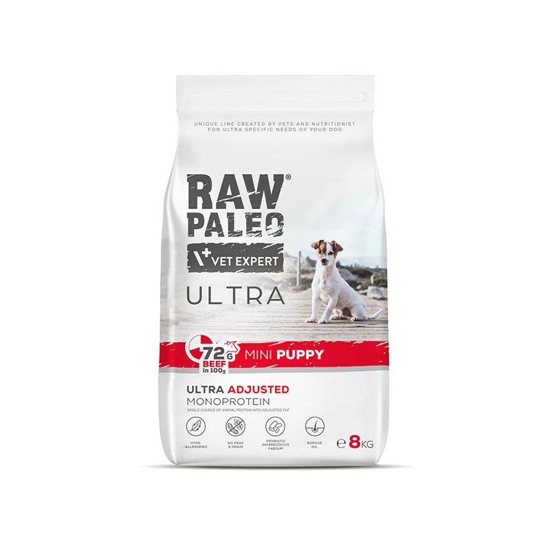 RAW PALEO Ultra Mini Puppy Beef - dry food for puppies of small breeds - 8 kg RAW PALEO Ultra Mini Puppy Beef - dry food for puppies of small breeds - 8 kg